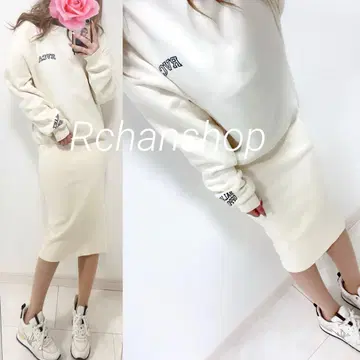 RVCA 루카 맨투맨 원피스 화이트 맨투맨 속기모