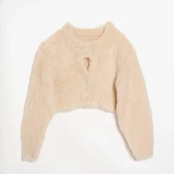 [ euw ] 샤기 니트 가디건 아이보리