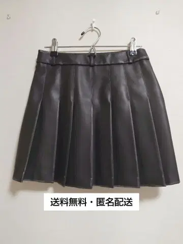 EMODA 빈티지 라이크 플리츠 미니 스커트 가죽