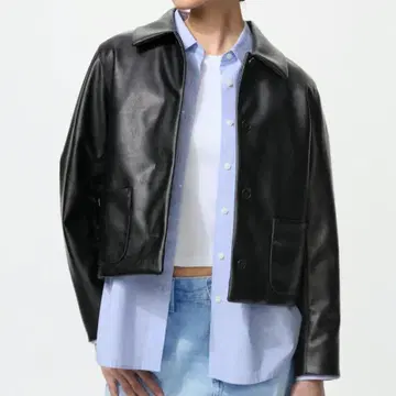 유니클로 코팅 숏 자켓