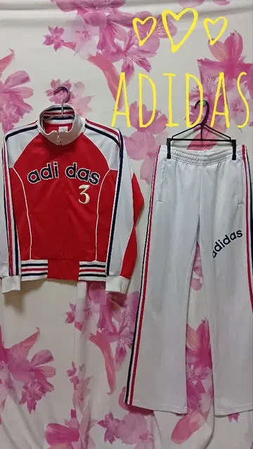 adidas 집업 자켓 셋업 만국기 택 M