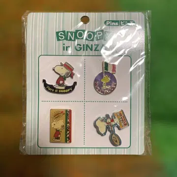 스누피 긴자 핀 배지 레트로