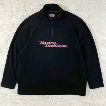 할리데이비슨 하프 지퍼 프리 스트레이너 블랙 XL 자수