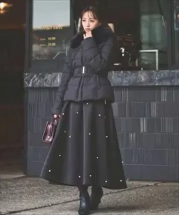 swingle 펄 장식 스커트