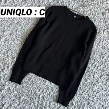 [ 새상품급/완판템 ] 유니클로 C 스무스 코튼 쿨넥 스웨터 블랙