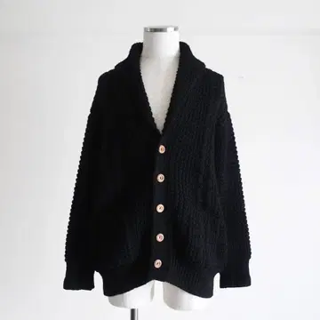 [컨디션 최상] Deck Hand 로우 게이지 니트 자켓 블랙 UK제