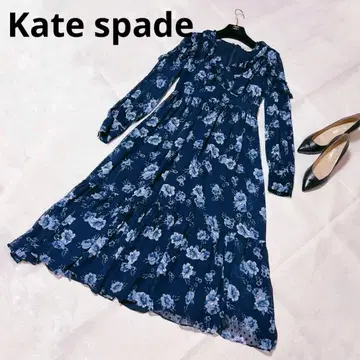케이트 스페이드 원피스 실크 100% 사이즈 0 꽃무늬 프릴