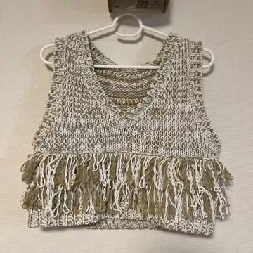 Trish 프린지 니트 베스트 M 사이즈