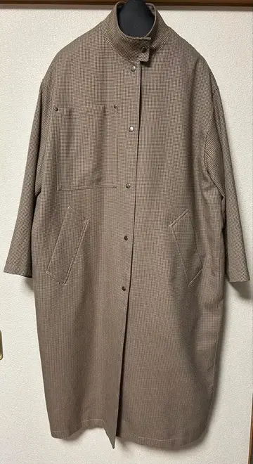 새상품급! 저널 스탠다드 리룸 울 체크 코쿤 롱 코트