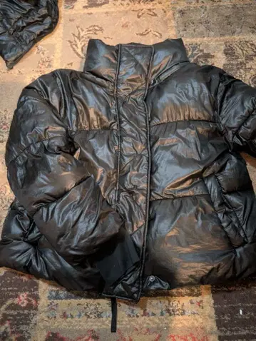 울트라 웜 GAP 플리마켓 다운 자켓 L 블랙 후드 탈부착 가능 암커버