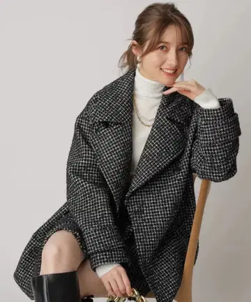 택 포함 미사용 새상품 아푸와이저 리셰 더블 버튼 P 코트 2