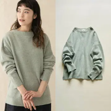 kagure 해밀턴 라무스울 니트 풀오버 그린