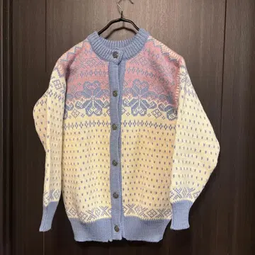 노르웨이 꽃무늬 니트 가디건