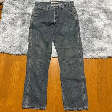 블랙 스트레이트 청바지 멀티 포켓