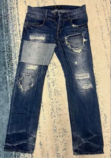 Lovemaison 패치워크 가공 데님 L 사이즈