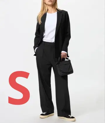 UNIQLO 턱 와이드 팬츠 원턱 표시 사이즈