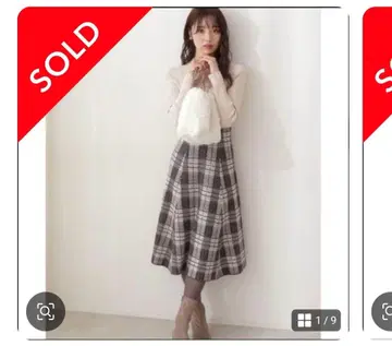 체크 니트 도킹 원피스 프로포션 바디 드레싱