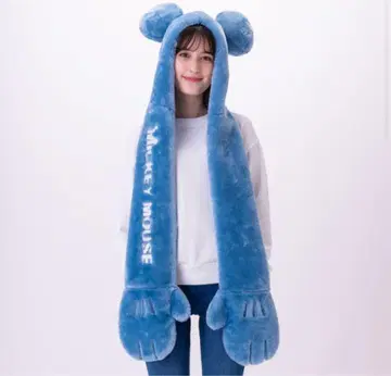 미키 머플러 캡 팬캡 파랑 블루