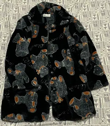 일본제 WHITE MOUNTAINEERING 곰 무늬 롱 코트 빈티지