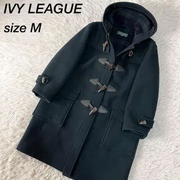 [새상품급] 아이비리그 안감 블랙워치 패턴 울 롱 더플 코트