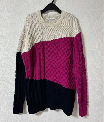 ZARA 비대칭 남성용 케이블 니트