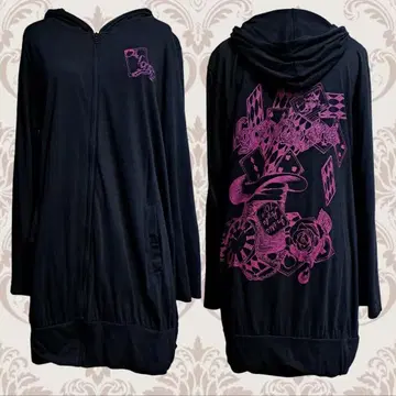 ALGONQUINS 후드티 겉옷 얇은 소재 체형 커버 블랙 펑크 록