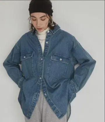 미사용 새상품 오버 사이즈 셔츠 자켓 데님 셔츠