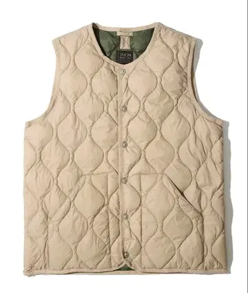 TAION 타이온 퀼팅 다운 베스트 베이지 새상품급