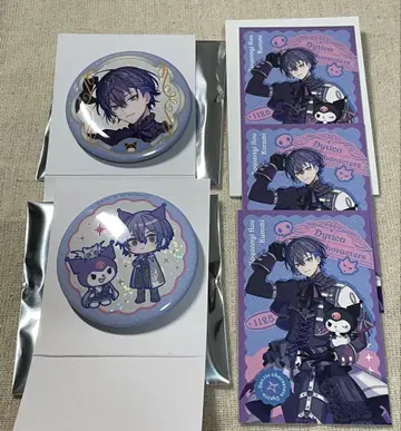 코야나기 로우 디티카 산리오 콜라보 캔뱃지 사진풍 카드 세트