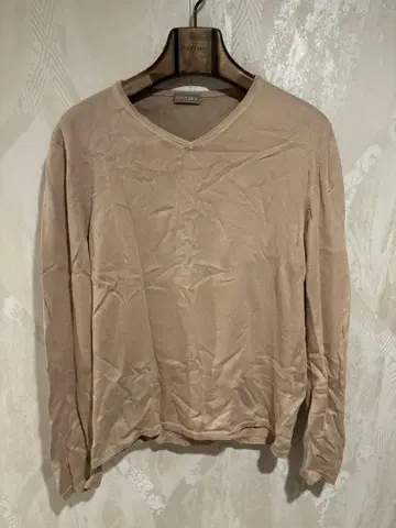 Cruciani 베이지 울 V넥 니트