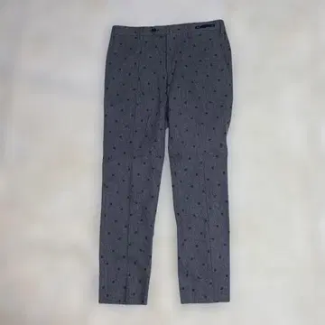 PT01 울 팬츠 눈꽃 패턴 자카드 슬림 남성용 48