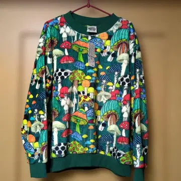 스칼라 플란넬 버섯 패턴 풀오버