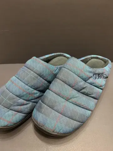 SUBU 파랑과 그레이 체크 무늬 (타탄 체크) 슬리퍼