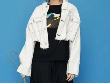 화이트 데님 자켓