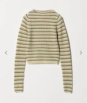 [미사용에 가까운] AURALEE 리브 보더 울 니트