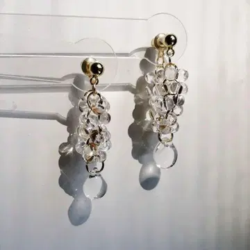 핸드메이드 유리 귀걸이