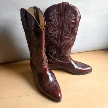 천연 가죽 레더 TEXAS VILLAGE 웨스턴 부츠 텍사스빌리지