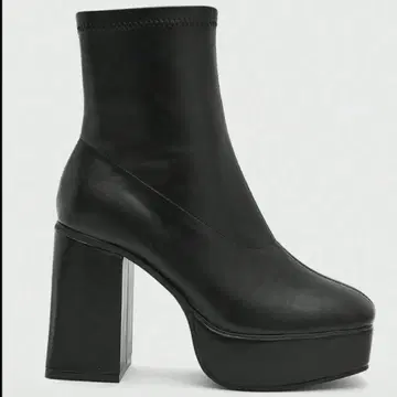 블랙 앵클부츠 플랫폼 힐