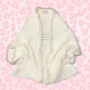 y2k 공주 갸루 페어리 헤이세이 퍼 판초 케이프 코트