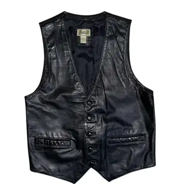 레어 80'~90' 구 (그린) 택 올드 유니클로 소가죽 레더 베스트 M