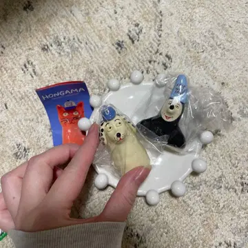 HONGAMA 개와 고양이 피규어 2개 세트