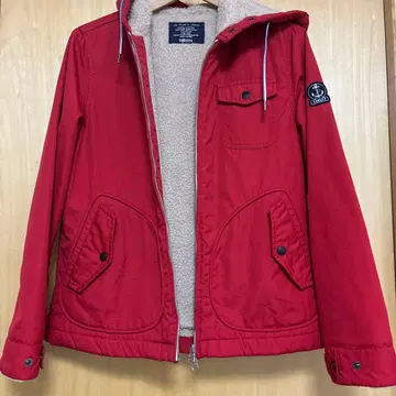 FIDELITY 후드 부착 보아 빨간색 마운틴 후드티 프리 사이즈