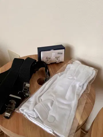 신랑 4세트 커프스 단추 그로브 서스펜더 셔츠