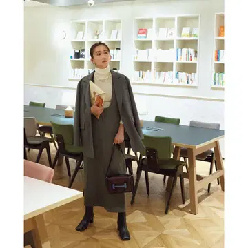 MIESROHE 슬리브리스 롱 원피스 그레이