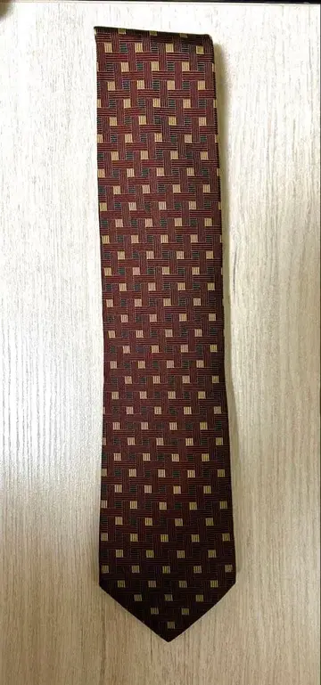 Brooks Brothers 넥타이 브라운 기하학 패턴 레어