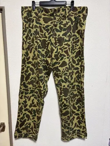 60s 덕 헌터 카모 무늬 코튼 팬츠 빈티지 구제 의류