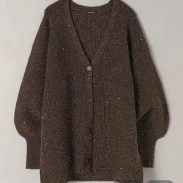 JEANASIS 라메 스팽글 컷팅 브이넥 가디건