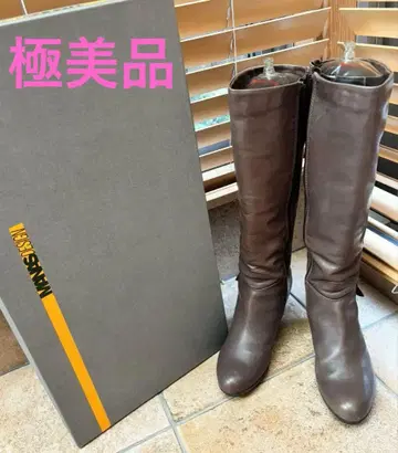 [컨디션 최상] 마나스 디자인 이세탄 롱 부츠 천연 가죽 23.5cm