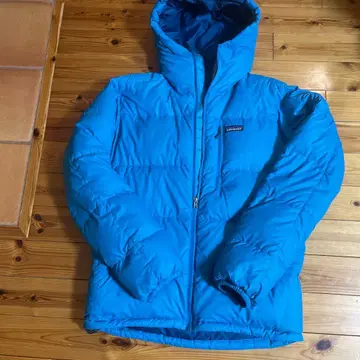 patagonia 후드 부착 다운 자켓 파랑