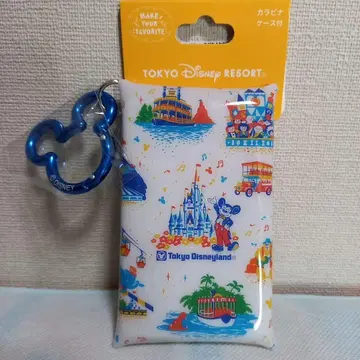 디즈니 리조트 미키 종이 봉투 패턴 카라비너 케이스